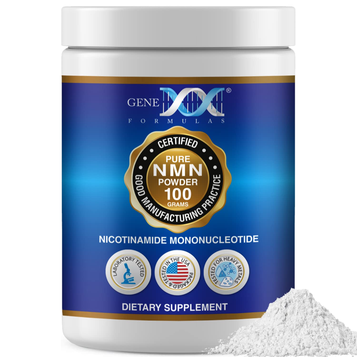 Genex Formulas Pure NMN Powder 100 Grams, Instant Dissolve, Shelf Stable, Non-Synthetic, PVP Free, Ultra-Low Density, 99.9% Pure NMN, Made in a US-Based, GMP, NSF & FSSC 22000 Certified Facility Genex Formulas buy supplements canada
