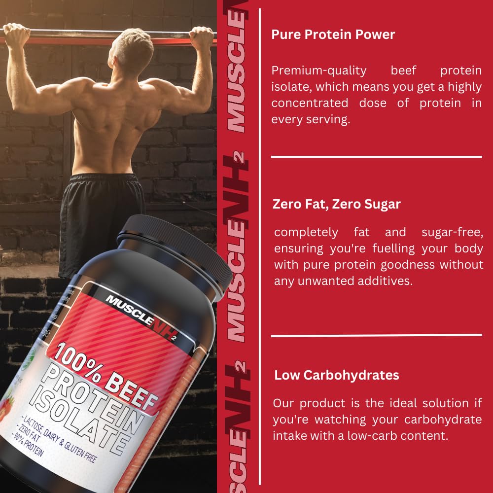 MuscleNH2 Beef Protein Isolate Powder 90%, High Protein, Low Fat, Dairy Free, Gluten Free, Soy Free MuscleNh2 buy supplements canada