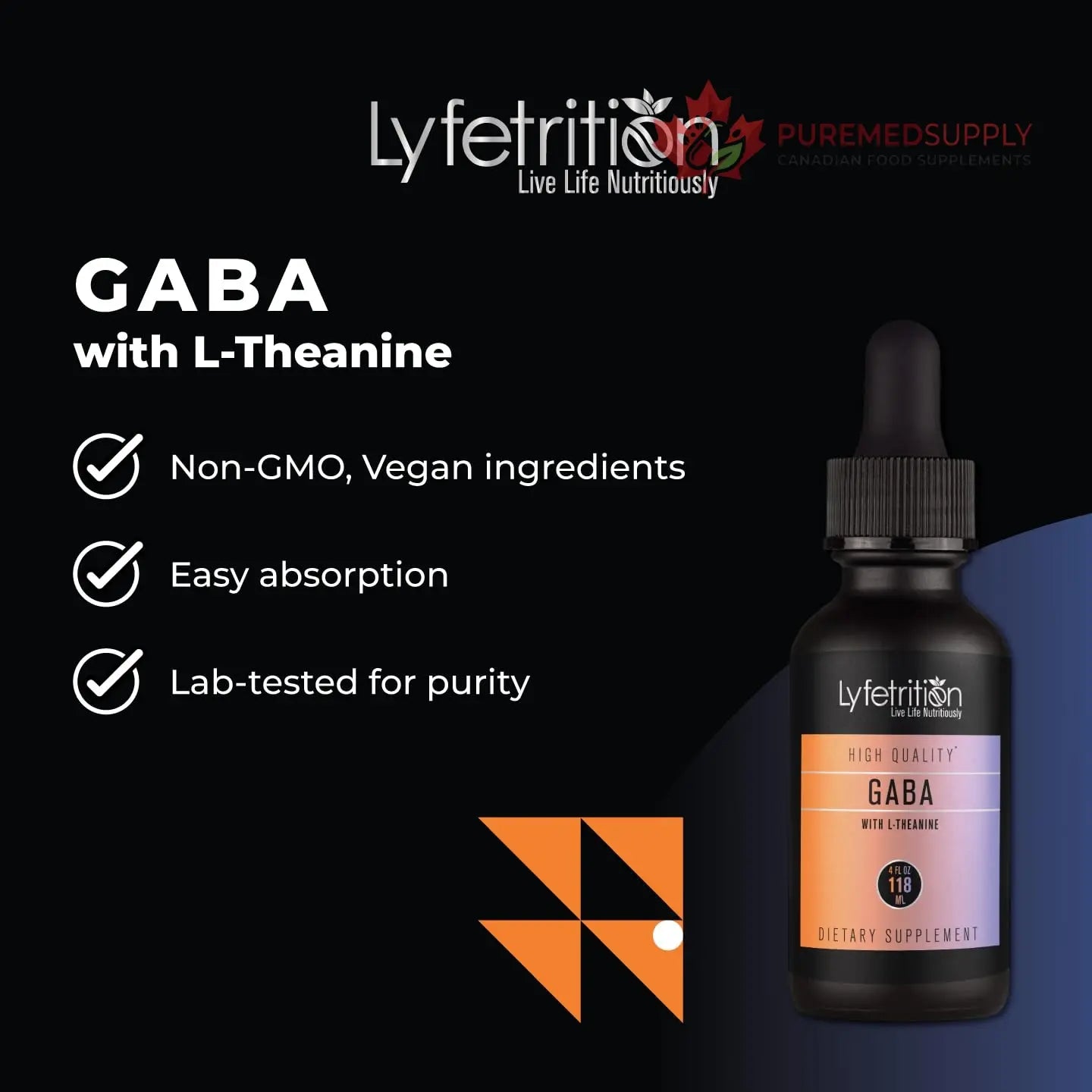 Lyfetrition GABA with L-Theanine, Ginkgo Biloba (Salisburia biloba) Extract, Organic Peruvian MACA Root (Lepidium meyenii) Extract, 118 ml, 4 FL Oz Liquid, 220 Servings, Made in USA, Quick Absorption Lyfetrition buy supplements canada