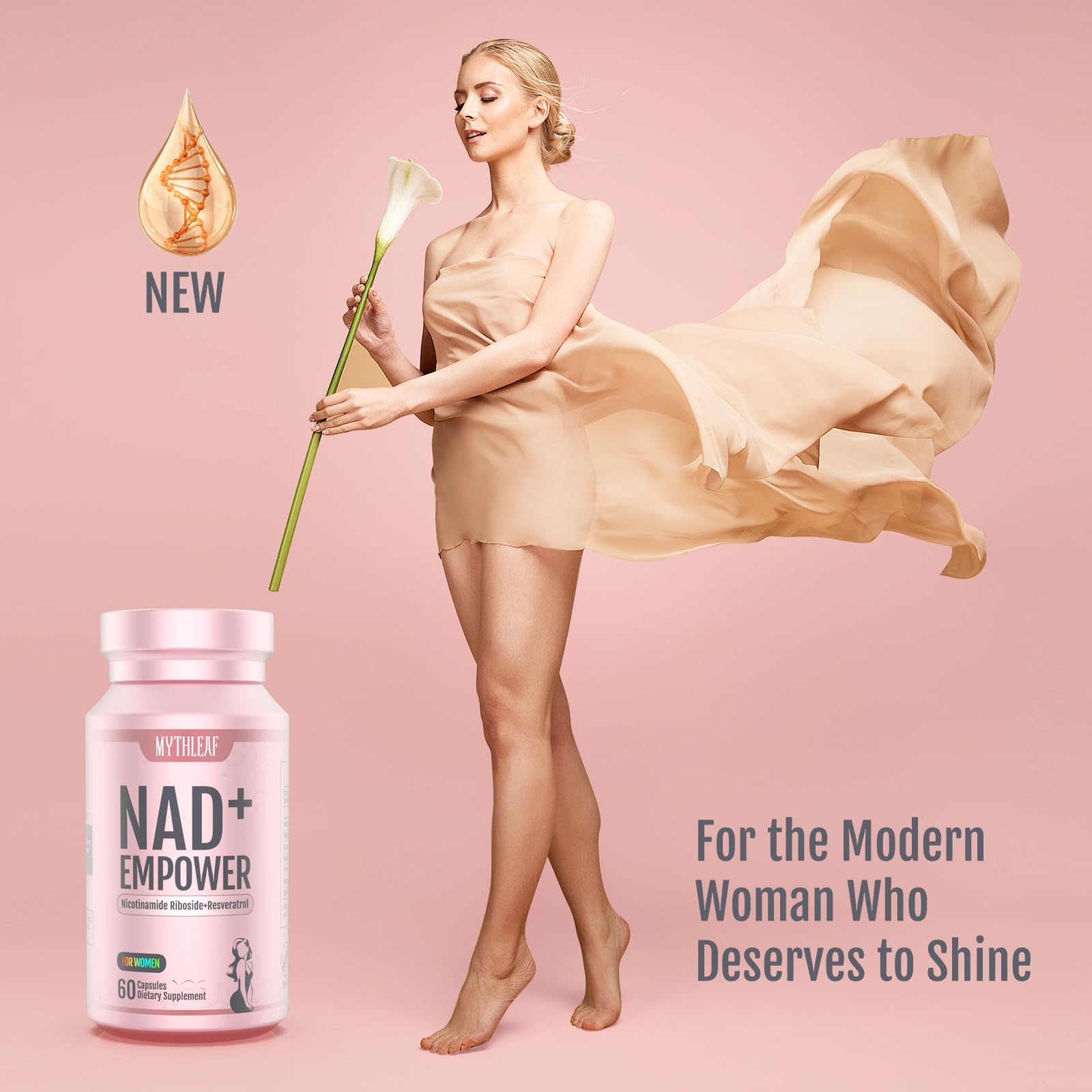 MythLeaf Exclusive NAD+ Supplement for Women,NMN Alternative with Resveratrol, CoQ10,Black Cohosh, Vitamin E for Cellular Health,Enhance Energy, Balance Mood, 60 Capsules,30 Day Supply MythLeaf buy supplements canada