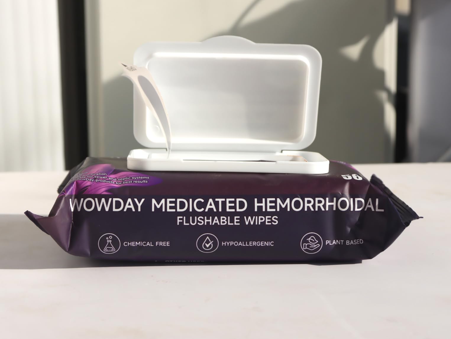 Wowday Flushable Hemorrhoid Wipes | Maximum Strength Witch Hazel Wipes | 56 Count Fragrance Free Adult Hemorrhoids Medicated Witch Hazels Wipe for Butt Hemorrhoidal Itch WowDay buy supplements canada