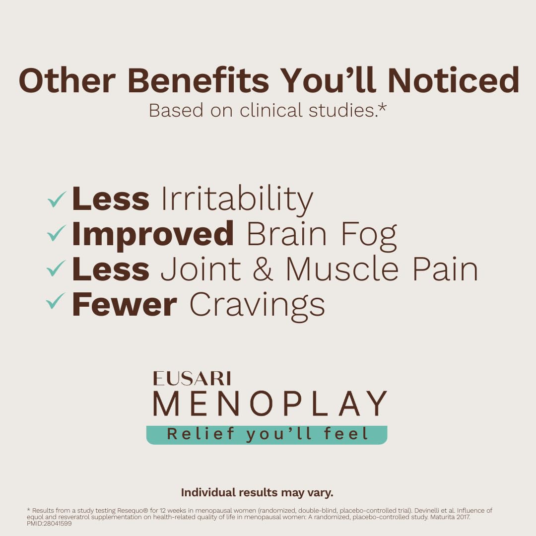 Menoplay Menopause & Perimenopause Relief Supplement – Non-Hormonal Formula with Equol, Black Cohosh & Saffron – Helps Hot Flashes, Night Sweats, Mood & Sleep – Doctor Formulated – 30 Tablets Eusari buy supplements canada
