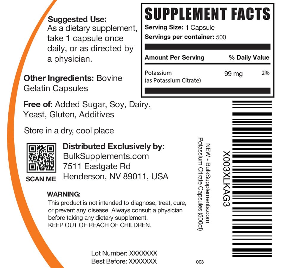 BulkSupplements.com Potassium Citrate Capsules - Potassium Supplement, Potassium BULKSUPPLEMENTS.COM buy supplements canada