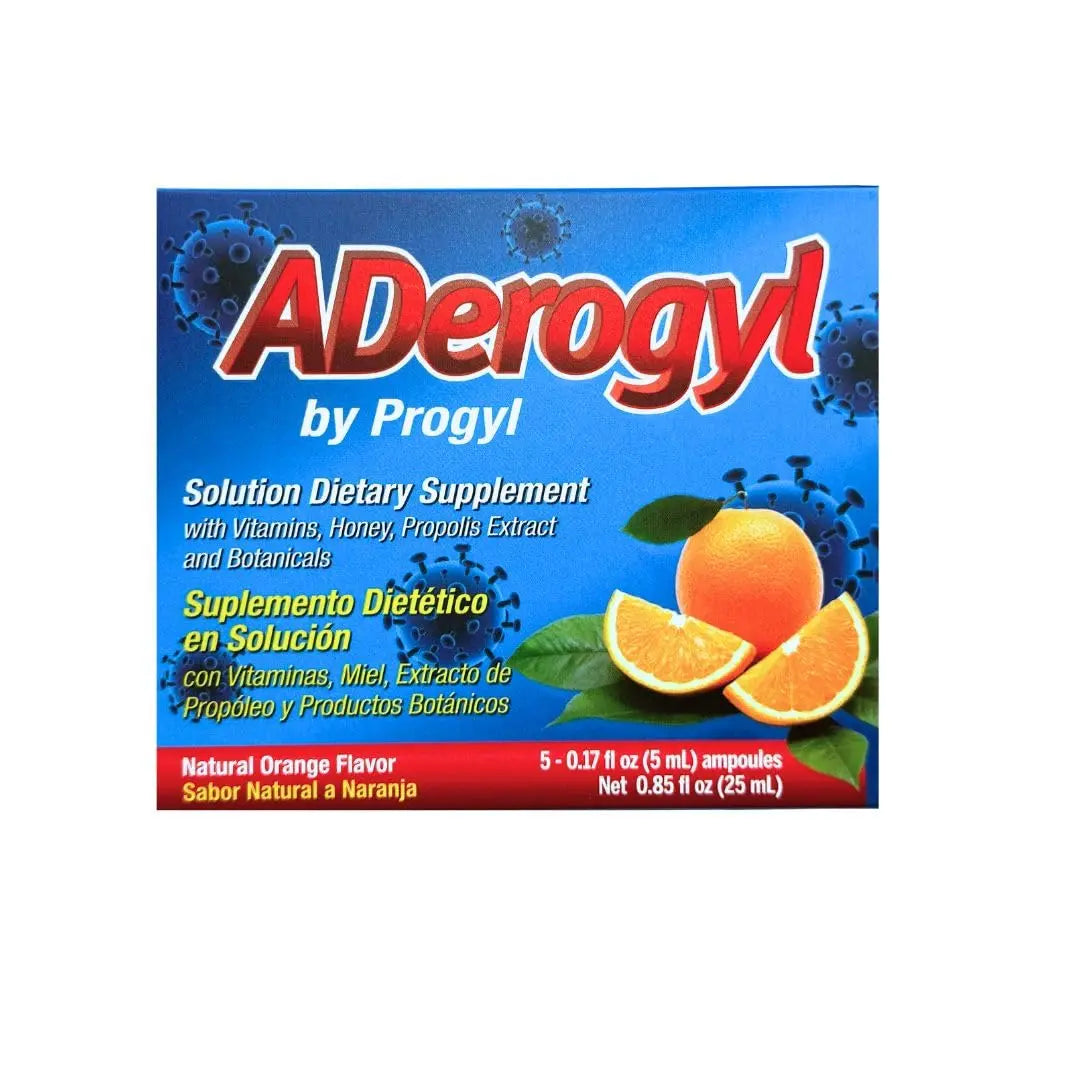 Aderogyl Oral Liquid Vitamins with A, C, D, E, Zinc, Bee Honey, Propolis, and Botanical Extracts - Natural Orange Flavor Aderogyl buy supplements canada
