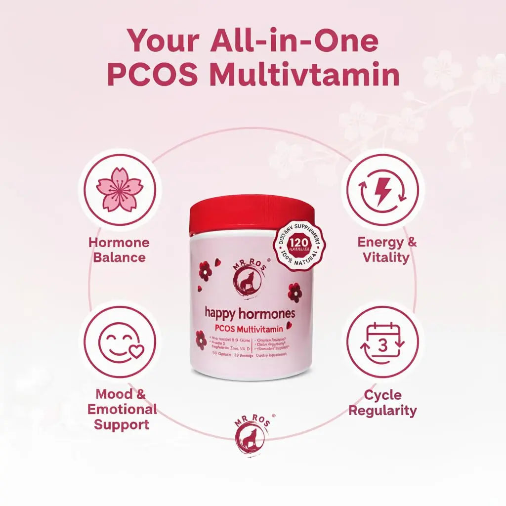 Mr Ros PCOS Multivitamin for Women – Happy Hormones Formula – Myo & D-Chiro Inositol 40:1, Omega-3, Vitamin D3, Zinc & Magnesium Mr Ros buy supplements canada