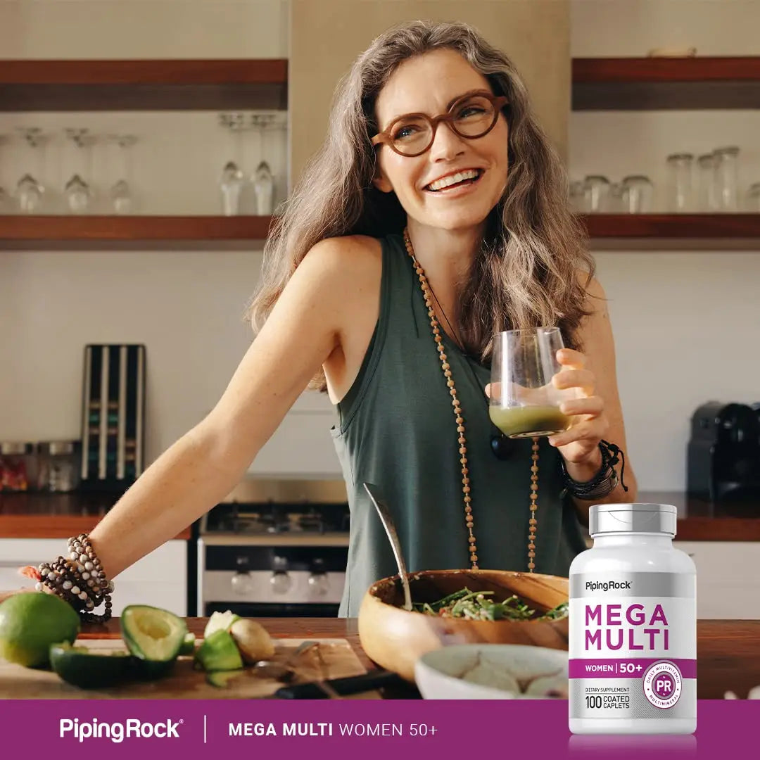 Piping Rock Multivitamin for Women 50 Plus | 100 Coated Caplets | Daily Multi Vitamin & Mineral for Women | Piping Rock buy supplements canada