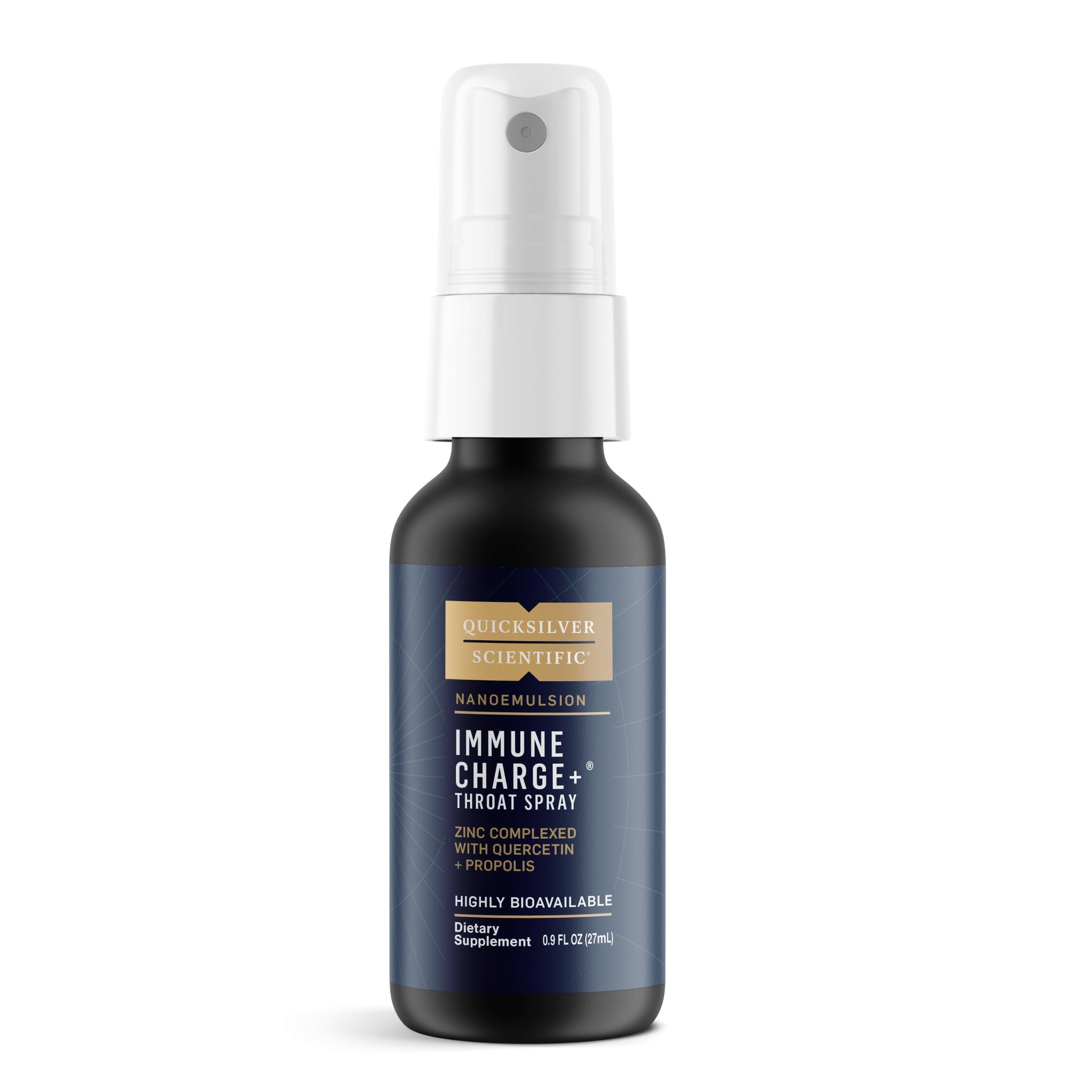 Quicksilver Scientific Immune Charge+ Zinc Throat Spray - Immune Support Liquid Supplement with Quercetin - 'Throat Coat' with Liposomal Absorption Technology (0.9 fl oz / 27ml) Quicksilver Scientific buy supplements canada