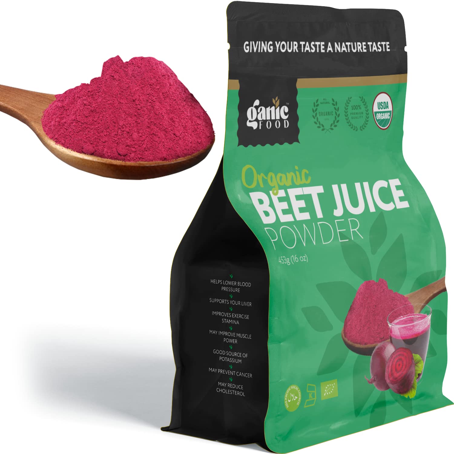 Ganic Food Organic Beet Root Juice Powder, 16 Ounces Ganic Food buy supplements canada