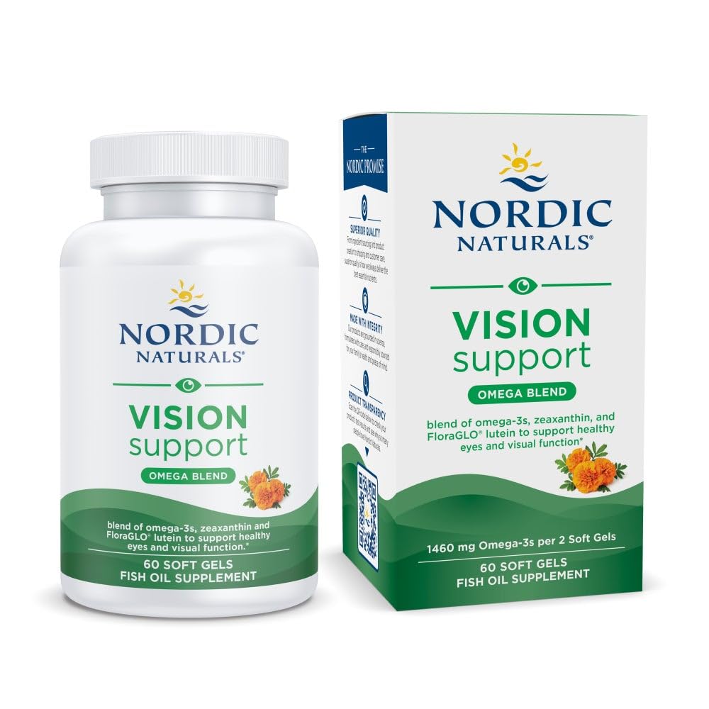 Nordic Naturals Vision Support, Lemon - 60 Soft Gels - with Zeaxanthin and FloraGLO Lutein, for Healthy Eyes and Vision - 30 Servings Nordic Naturals buy supplements canada