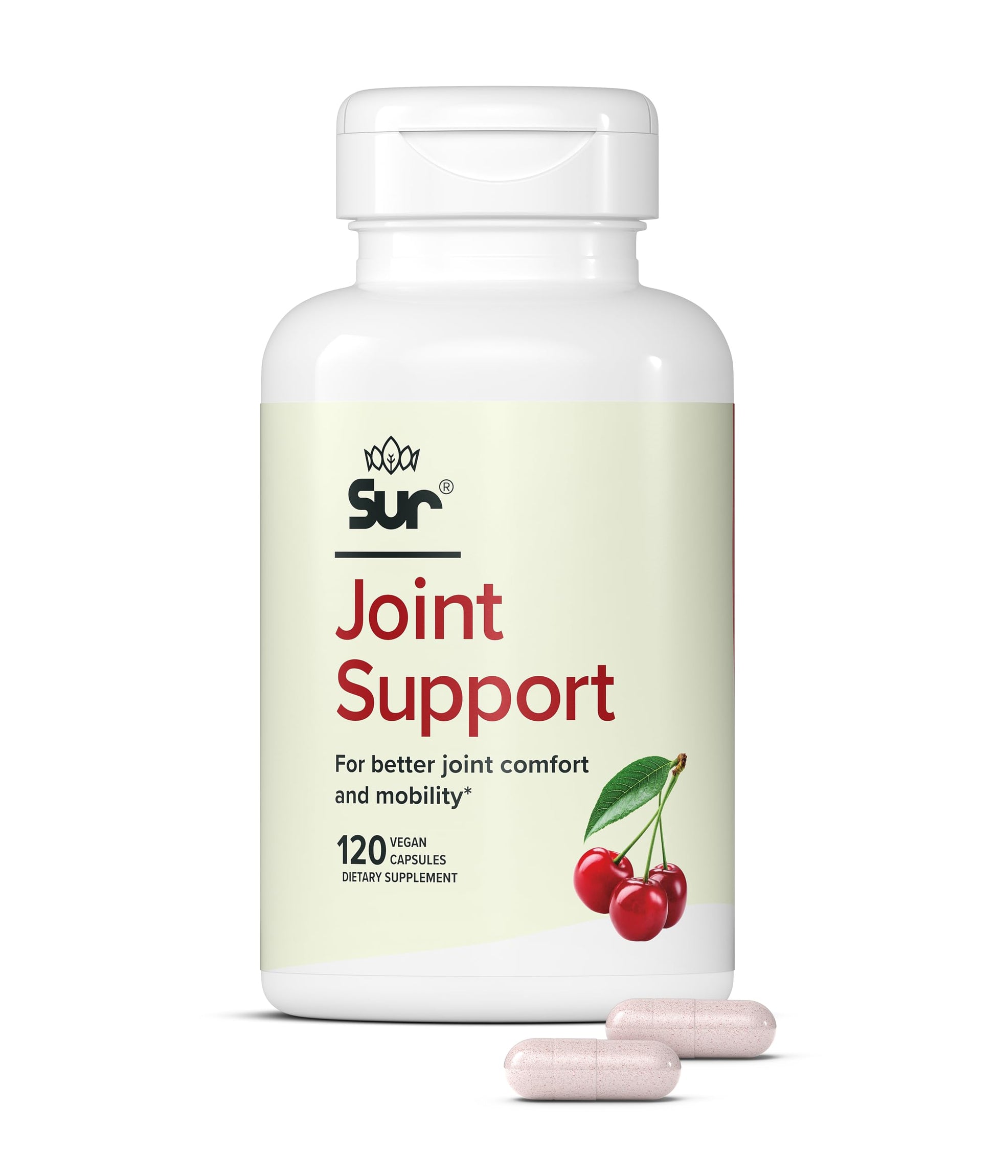 Sur Joint Support FruiteX-B Tart Cherry Capsules - Vegan Fast-Acting Relief for Better Joint Comfort and Mobility - Whole Tart Cherry and Calcium Fructoborate, Muscle Recovery (120 Capsules) Sur buy supplements canada