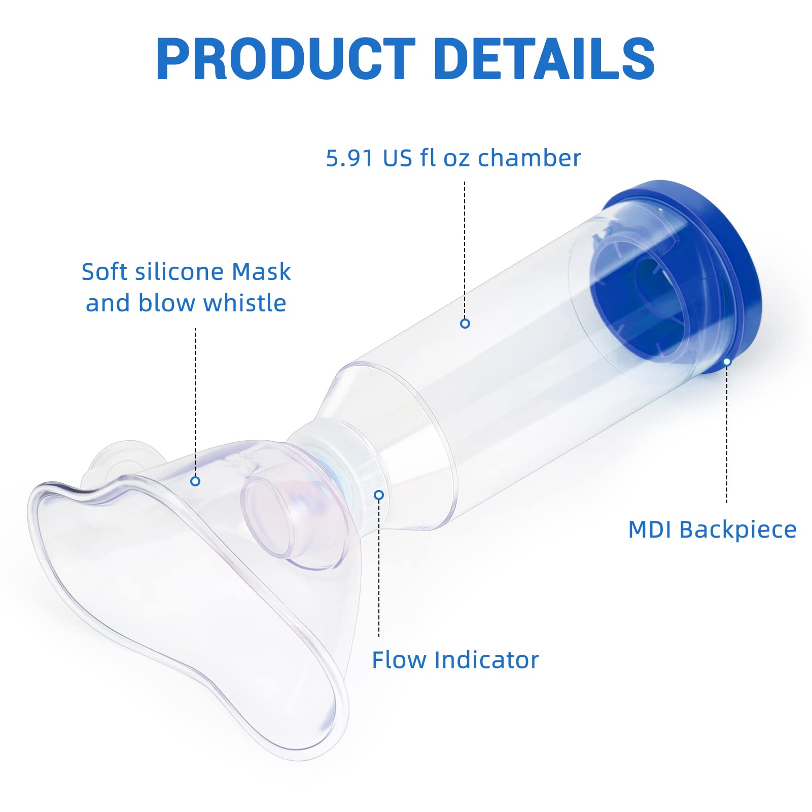 Fivepropy Handheld Spacer for Kids and Adults Includes Child Mask & Adult Blue Fivepropy buy supplements canada