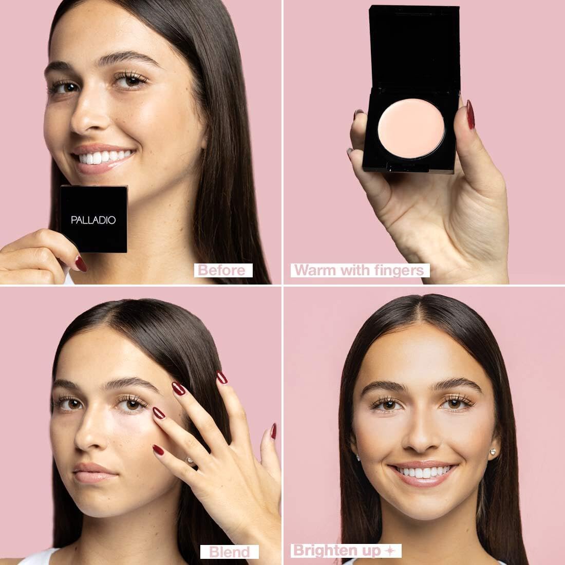 Palladio Under Eye Brightener, Conceal, Brightens, Reduces Appearance of Dark Circles, With Caffeine Peptides & Vitamin E, Tired Skin Color Correcting Brightener & Primer, Light to Medium (Soft Pink) Palladio buy supplements canada