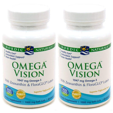 Nordic Naturals Omega Vision, Lemon - 60 Soft Gels - Pack of 2-1460 mg Omega-3 + FloraGLO Lutein & Zeaxanthin - Eye Health, Brain Health, Antioxidant Support - Non-GMO - 60 Total Servings Nordic Naturals buy supplements canada