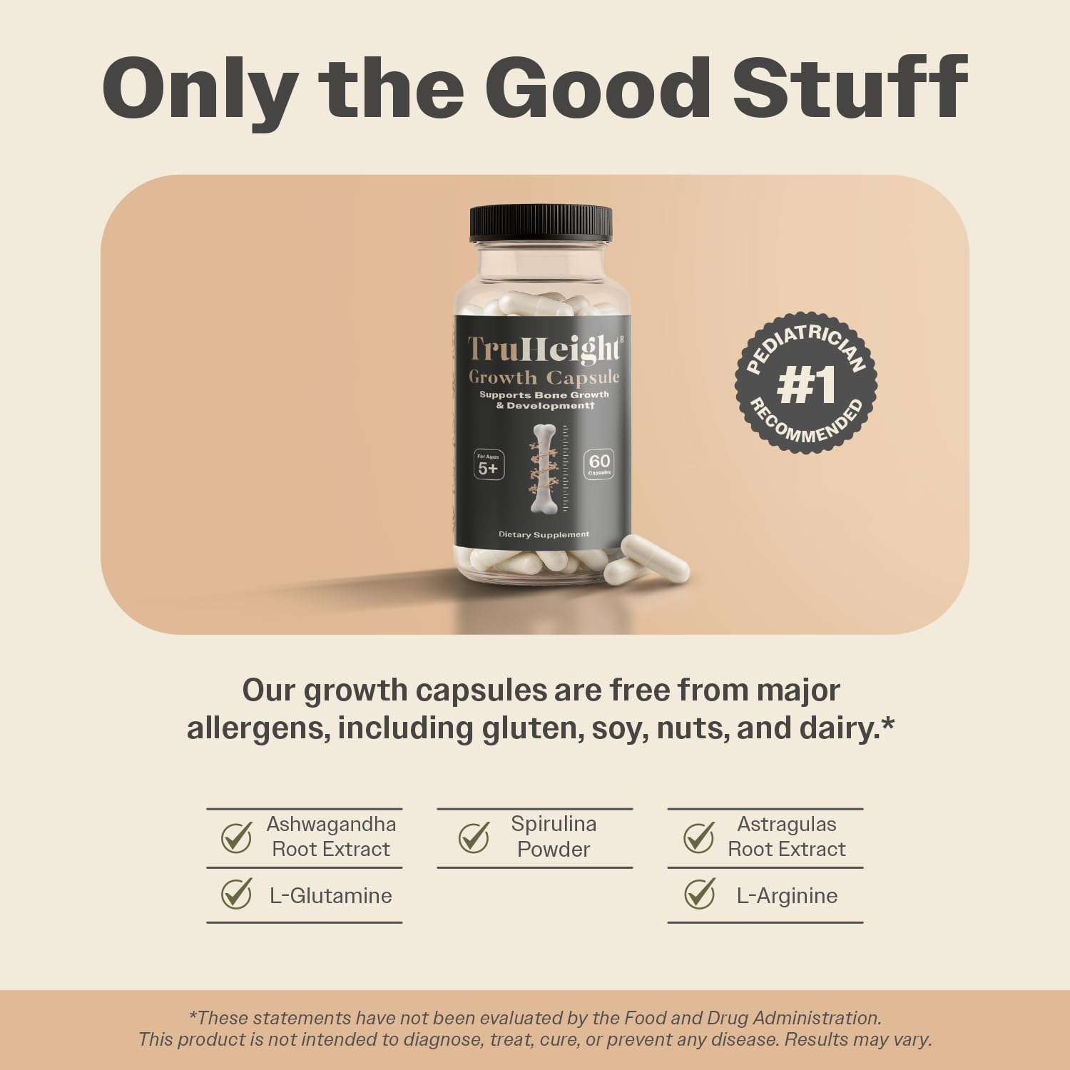 TruHeight Growth Capsules - Tall Nutrition for Natural Growth Supplement for Kids & Teens - Pediatric Vitamin D, K, Calcium & Ashwagandha - Bone Strength TruHeight buy supplements canada