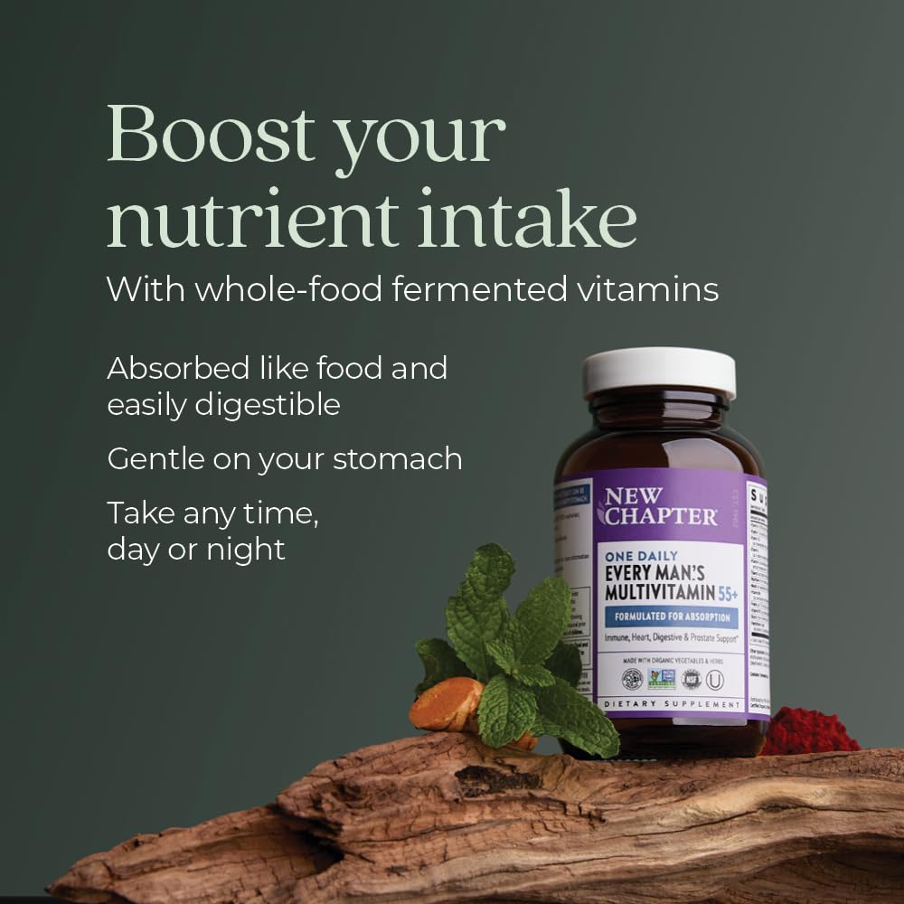 New Chapter Multivitamin for Men 50 Plus + Immune Support - Every Man's One Daily 55+ with Fermented Probiotics + Whole Foods + Astaxanthin New Chapter buy supplements canada