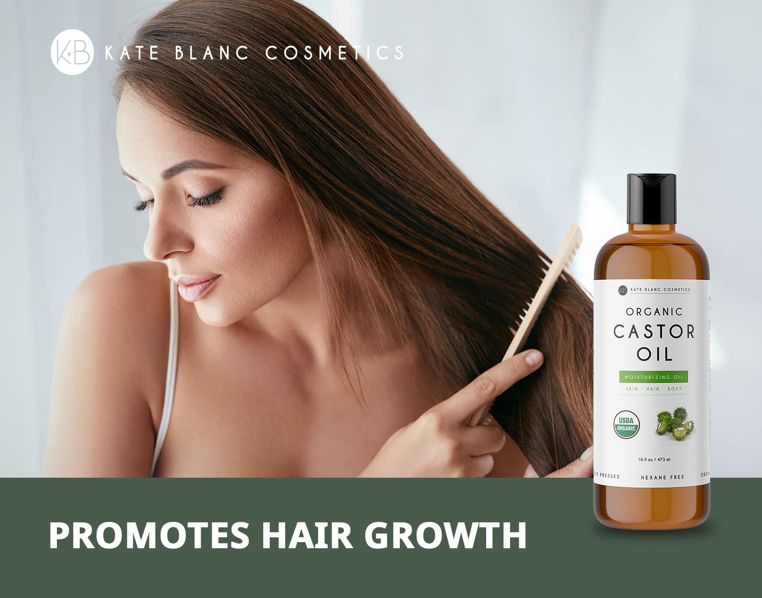 Kate Blanc Cosmetics Castor Oil 16oz - USDA Certified Organic. Cold-Pressed, 100% Pure Kate Blanc Cosmetics buy supplements canada