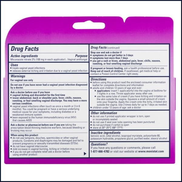 Monistat 7 Vaginal Cream with Tube Plus 7 Disposable Applicators, Anti-Fungal, For Most Vaginal Yeast Monistat buy supplements canada