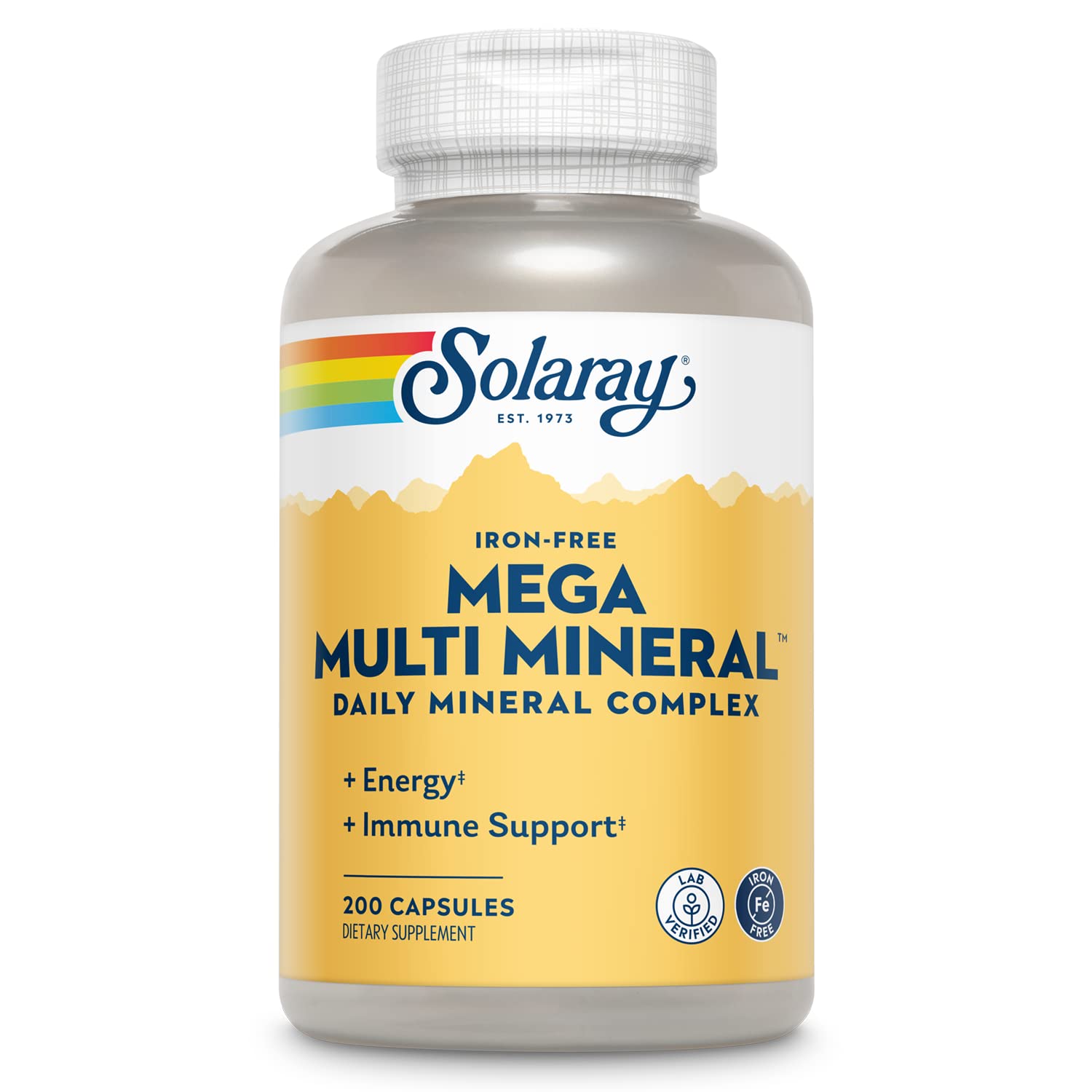 SOLARAY Mega Multi Mineral, Iron Free - Daily Mineral Supplement w/Trace Minerals, Electrolytes, Calcium, Magnesium, Zinc, Selenium, Boron -Cellular Energy, Immune Support, 60-Day Guarantee, 50 Serv SOLARAY buy supplements canada