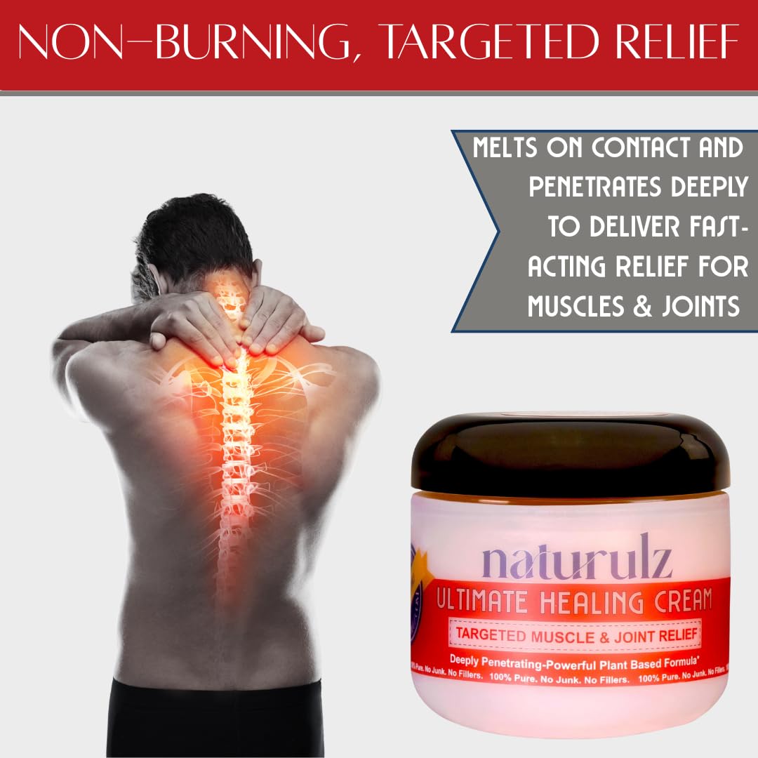 Naturulz Ultimate Healing (Medicated) Cream OTC 4 Ounce - Pain & Arthritis Topical for Sore Lower Back, Neck, Shoulders, and Muscles. All-Natural Formula with Medication Strength Capsaicin. Naturulz buy supplements canada