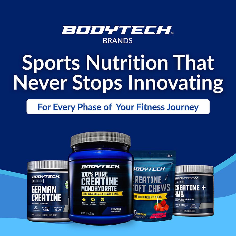BodyTech Creatine Monohydrate Powder, Unflavored Micronized Creatine Formula for Men and Women, 5g per Serving, Pre Workout & Post Workout Supplement BodyTech buy supplements canada