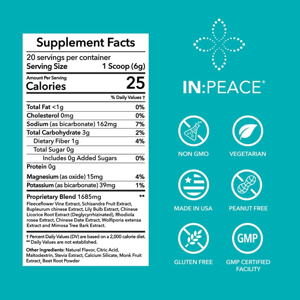In:TotalWellness IN:Peace Herbal Calming Formula. 20 Serving Pouch, Wild Berry Flavor. 9 Herb Antioxidant + Adaptogen Blend. Clinically Proven Ingredients. Crafted by a Licensed Herbalist INTotalWellness buy supplements canada