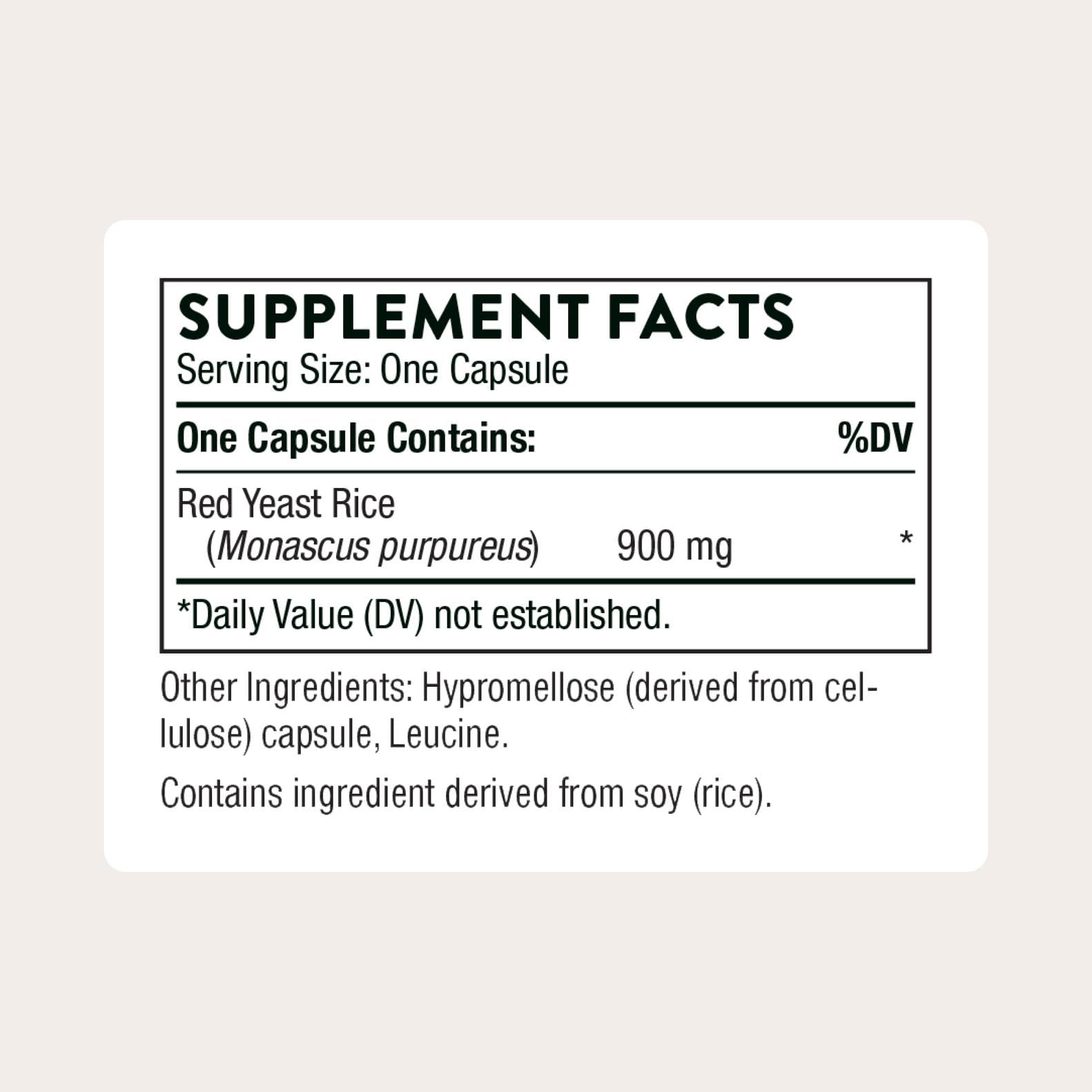 THORNE - Red Yeast Rice (Formerly Choleast-900) - Supports Healthy Cholesterol Levels Already in a Normal Range, Heart Health & Blood Pressure* - Gluten-Free, Dairy-Free - 120 Capsules THORNE buy supplements canada
