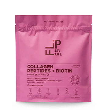 Flip My Life Collagen Peptides + Biotin, Hyaluronic Acid & Vitamin C - For Hair, Skin, Nails - Gut Health/Joint Support - Ageless Beauty Blend Supplement Powder for Men/Women - 9g Protein—26 Servings Flip My Life buy supplements canada