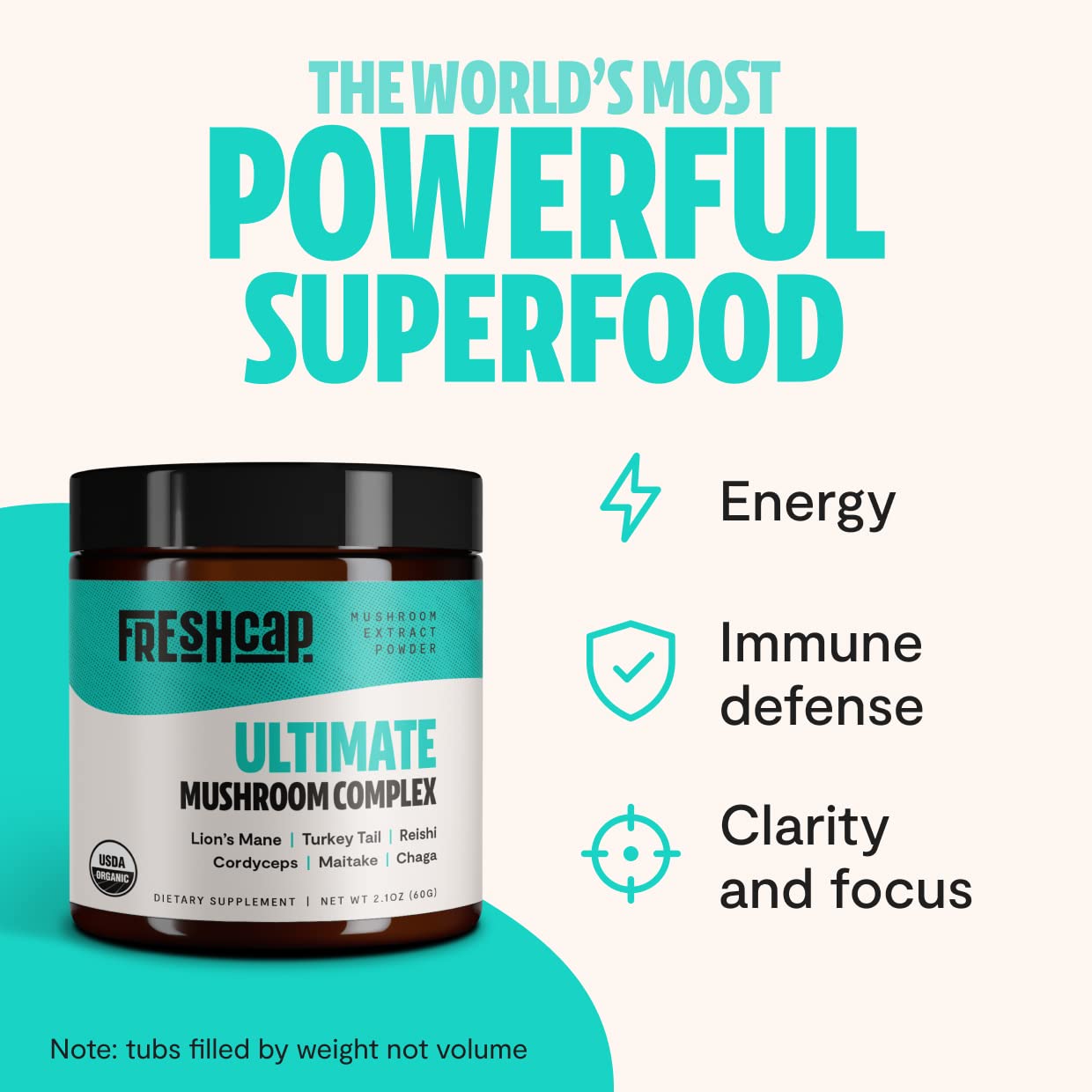 FreshCap Ultimate Mushroom Complex Powder - Lions Mane, Reishi, Cordyceps, Chaga FreshCap Mushrooms buy supplements canada