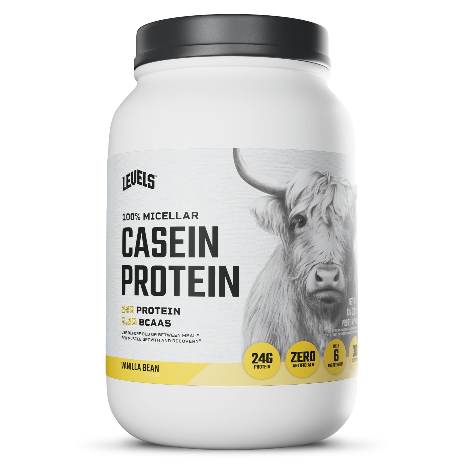 Levels 100% Micellar Casein Protein, Hormone Free, Vanilla Bean, 2LB Levels Nutrition buy supplements canada