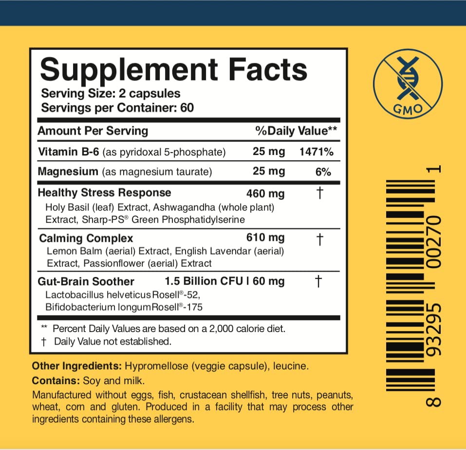 Researched Nutritionals AnxiaEase - Stress, Cortisol Management & Mood Support Supplement - Botanicals, Vitamin B6, Magnesium & 'Psychobiotic' Probiotic Strains (120 Capsules) Researched Nutritionals buy supplements canada