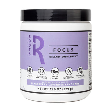 Roots Focus Brain Supplement - Nootropic Mushroom Supplement Powder for Memory, Focus, Energy - Lion's Mane, Cordyceps, Reishi Mushrooms with Caffeine - Blackberry Lemonade, 11.6oz Tub (50 Servings) Silver Star Nutrition buy supplements canada
