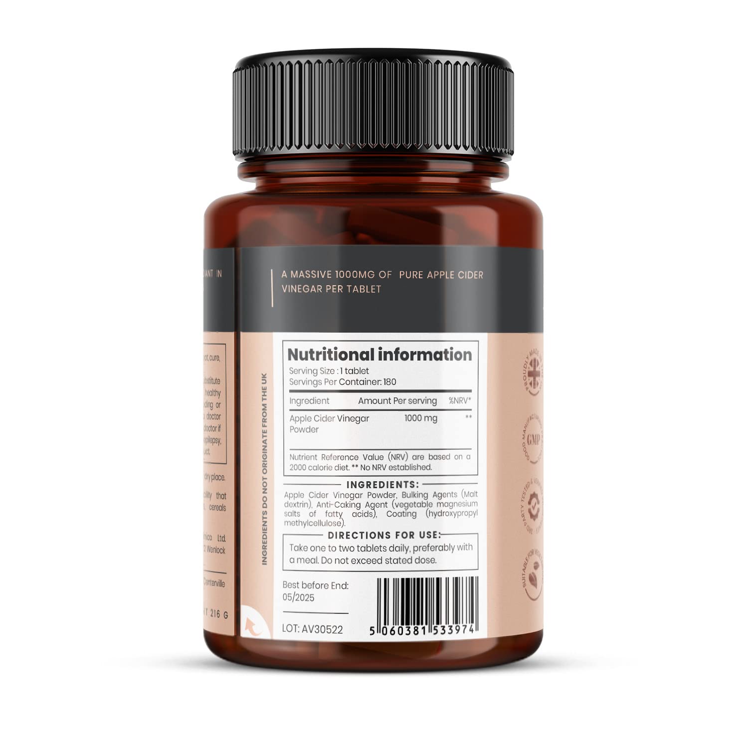 Double Strength Apple Cider Vinegar 1000mg x 180 Tablets (6 Months Supply) pureclinica buy supplements canada
