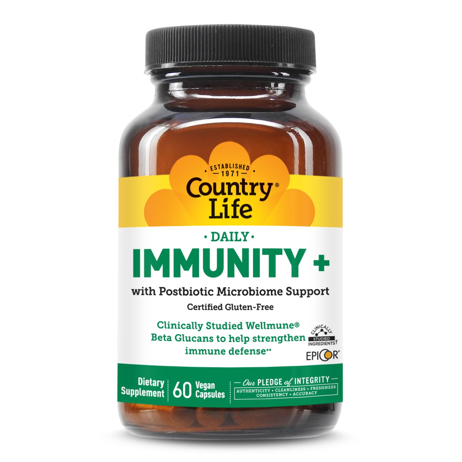 Country Life Immunity+ Supplement, 60 Capsules - Supports Immune and Gut Health - for Men and Women - Clinically Studied Ingredients, Vegan, Gluten Free, Certified B Corporation Country Life buy supplements canada