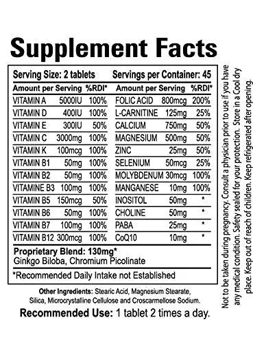 Body Shop Nutrition Ultra Woman - Multi-Vitamins 90 Tablets - Premium Performance Formula 100% Natural - Multivitamins for Woman Body Shop Nutrition buy supplements canada