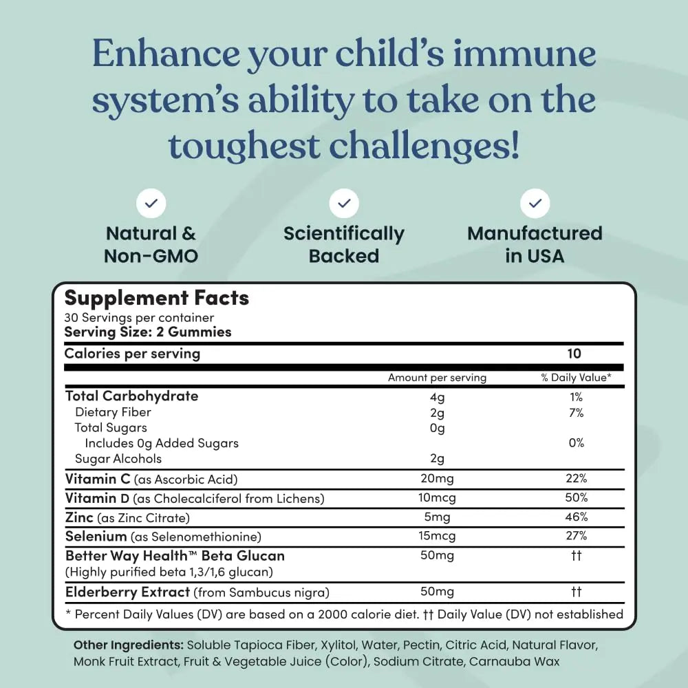 Immune Ready™ Kids Multivitamin Gummies – Mixed Berry Flavor – Sugar-Free Daily Kids Immune Support with Beta Glucan, Elderberry Immune Ready buy supplements canada