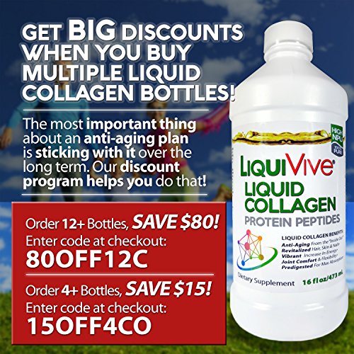 LiquiVive Liquid Collagen Protein Peptides Concentrate | Pure Hydrolyzed Super Multi Collagen Life Miracle buy supplements canada