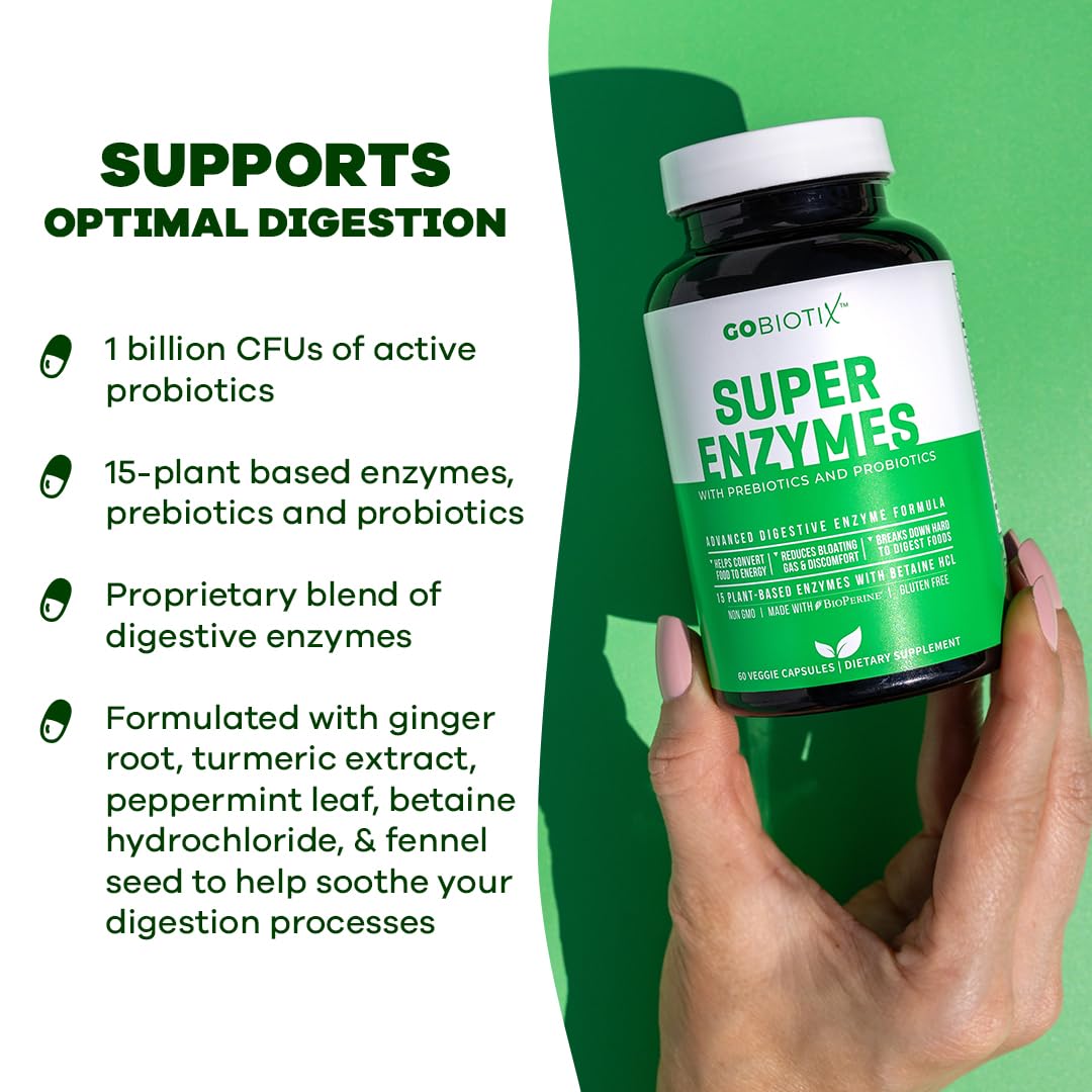 GOBIOTIX Digestive Enzymes Supplement with Prebiotics and Probiotics for Women and Men - Gut Health, Gluten Digestion, Lactose Absorption GOBIOTIX buy supplements canada