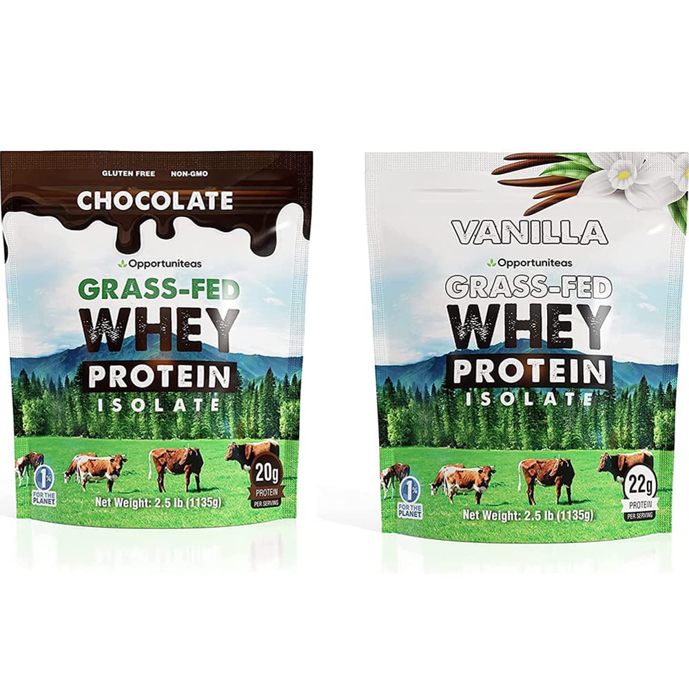 Opportuniteas Chocolate & Vanilla Whey Protein Powder Bundle - Grass Fed Whey Isolate Opportuniteas buy supplements canada