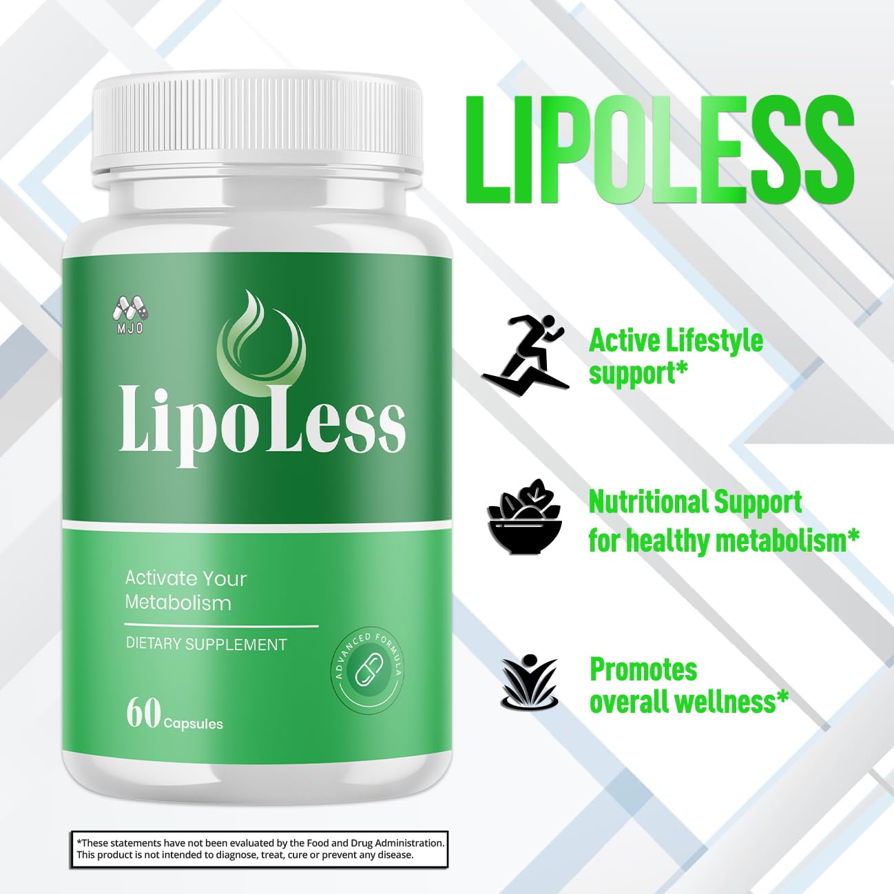 LipoLess Capsules, Official Lipo Less Supplement Pills with All Natural Ingredients, Advanced Formula for Optimal Health & Wellness Support with Premium Vitamins for Active Women & Men (60 Capsules) MJO buy supplements canada