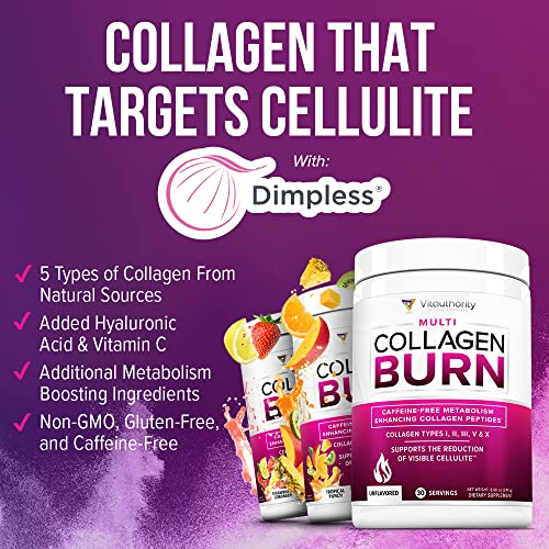 Multi Collagen Burn: Multi-Type Hydrolyzed Collagen Protein Peptides with Hyaluronic Acid Vitauthority buy supplements canada