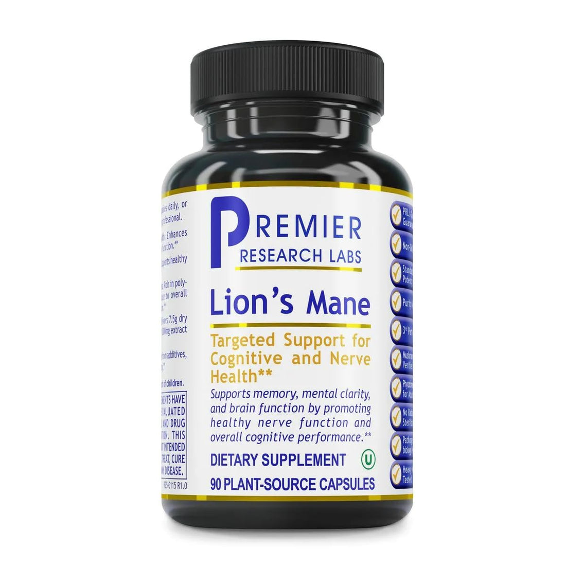 Premier Research Labs Lion's Mane - Lions Mane Mushroom Supplement Capsules for Focus, Memory, & Brain Support for Adults & Kids, 1000mg Premium Extract Per Serving - 90 Vegetarian Capsules Premier Research Labs buy supplements canada
