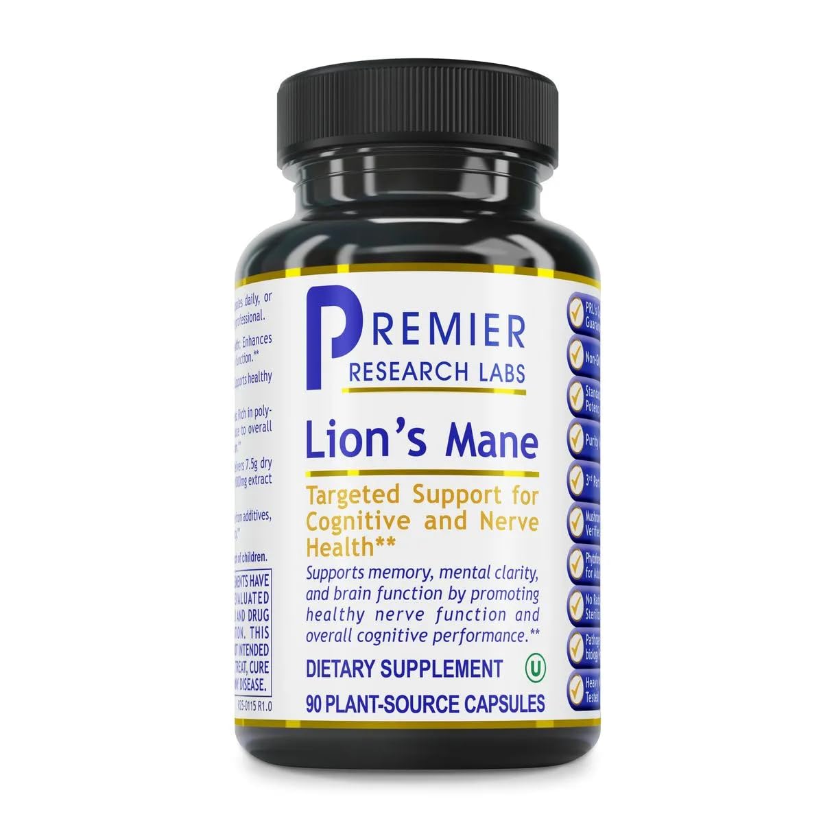 Premier Research Labs Lion's Mane - Lions Mane Mushroom Supplement Capsules for Focus, Memory, & Brain Support for Adults & Kids, 1000mg Premium Extract Per Serving - 90 Vegetarian Capsules Premier Research Labs buy supplements canada