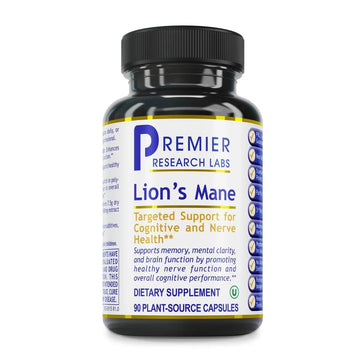 Premier Research Labs Lion's Mane - Lions Mane Mushroom Supplement Capsules for Focus, Memory, & Brain Support for Adults & Kids, 1000mg Premium Extract Per Serving - 90 Vegetarian Capsules Premier Research Labs buy supplements canada