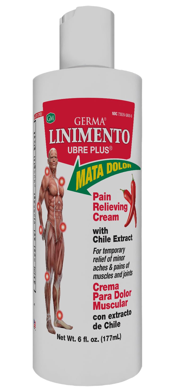 Germa Liniment Udder Plus. Natural Topical Analgesic Ointment. Relief for Pain and Aches in Joints and Back. With Chile Extract. 6 oz. Pack of 3 Germa buy supplements canada