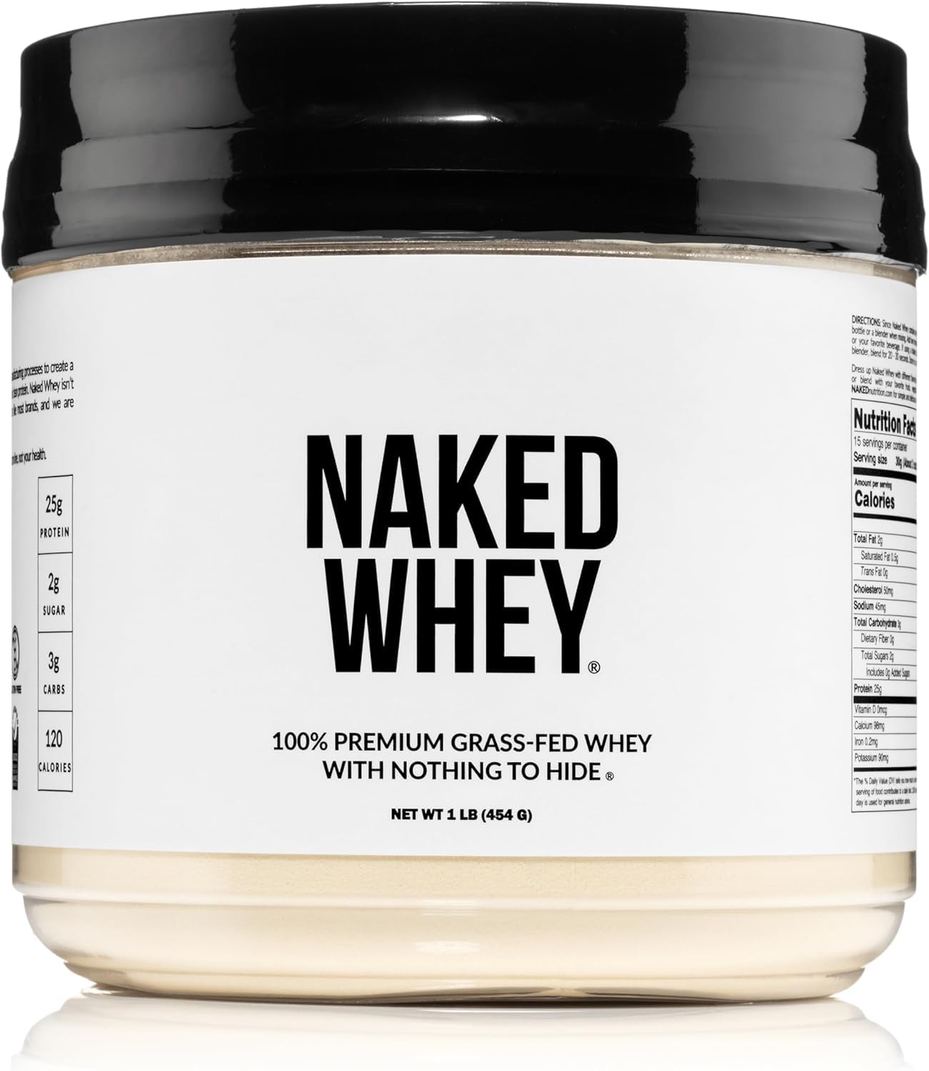 NAKED Whey 1Lb - Only 1 Ingredient, Grass Fed Whey Protein Powder, NSF Certified, Undenatured, No Gmos, No Soy, Gluten Free NAKED buy supplements canada