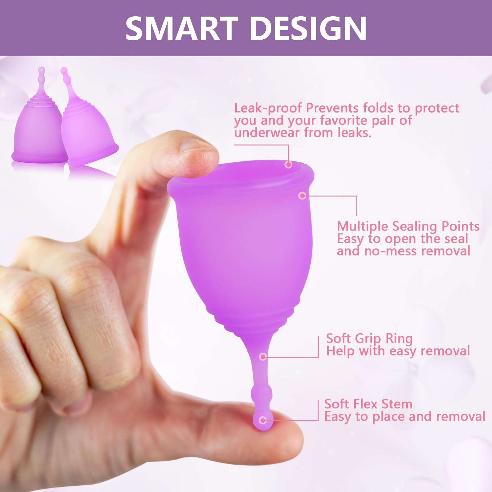 AURUZA Menstrual Cups, Set of 2 Reusable Period Cups Kit for Girls & Women, Silicone Soft Cups AURUZA buy supplements canada