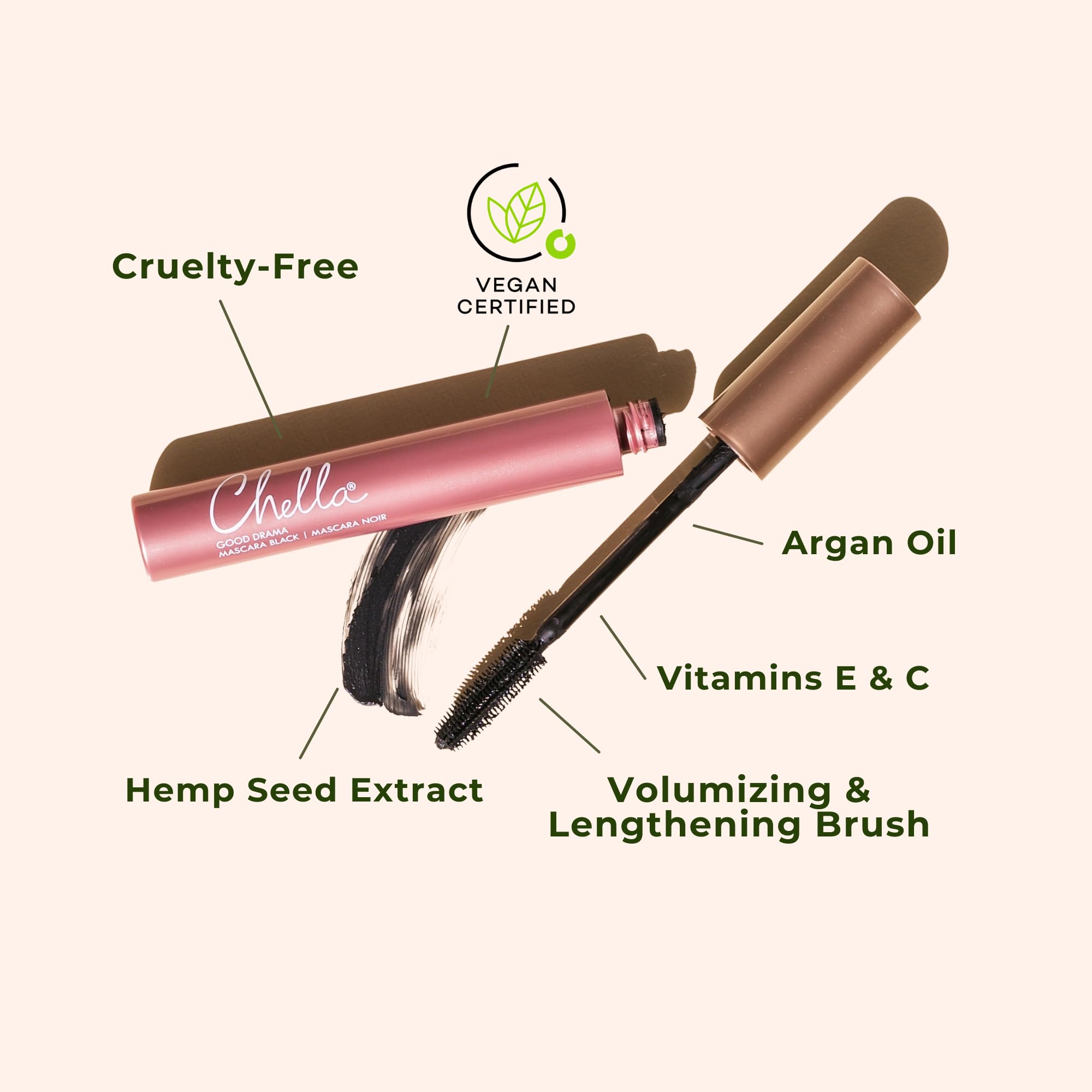 Chella Good Drama Vegan Mascara, 0.33 Fl. Oz (Black) Chella buy supplements canada