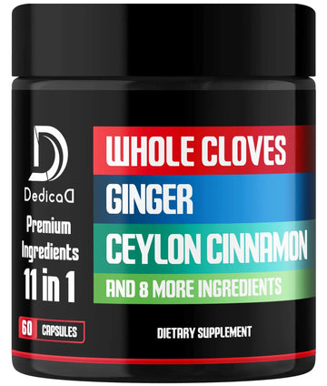 DEDICAD 11in1 Cloves Supplement with Ginger, Ceylon Cinnamon and 8 Other More - Digestive, Immune System, Mood Support - 60 Capsules - 30 Days Supply DEDICAD buy supplements canada