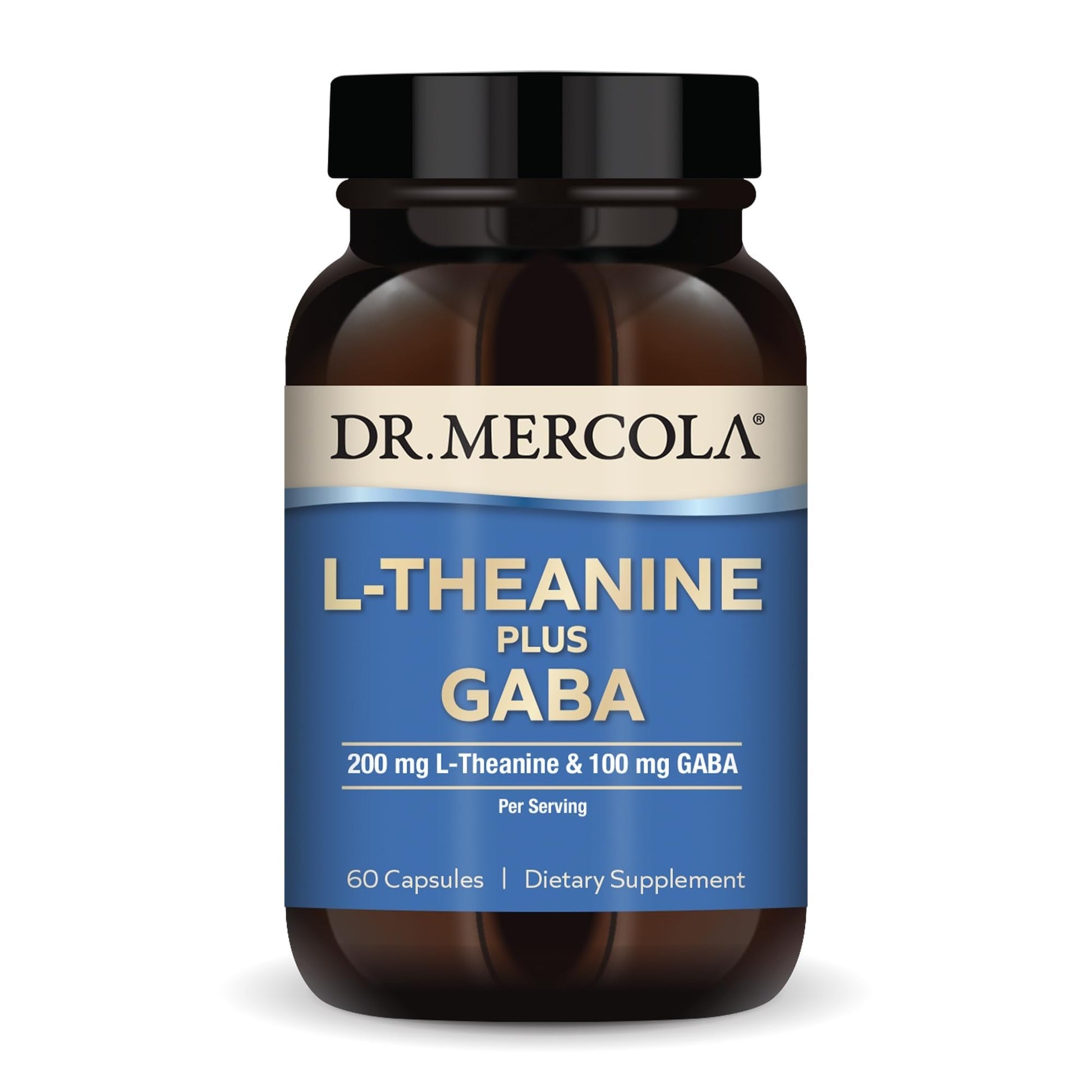 Dr. Mercola L-Theanine Plus GABA - Supports Relaxation - Focus & Cognitive Function - Stress Support Supplement - 200 mg L-Theanine - 100 mg GABA - 60 Capsules Dr. Mercola buy supplements canada