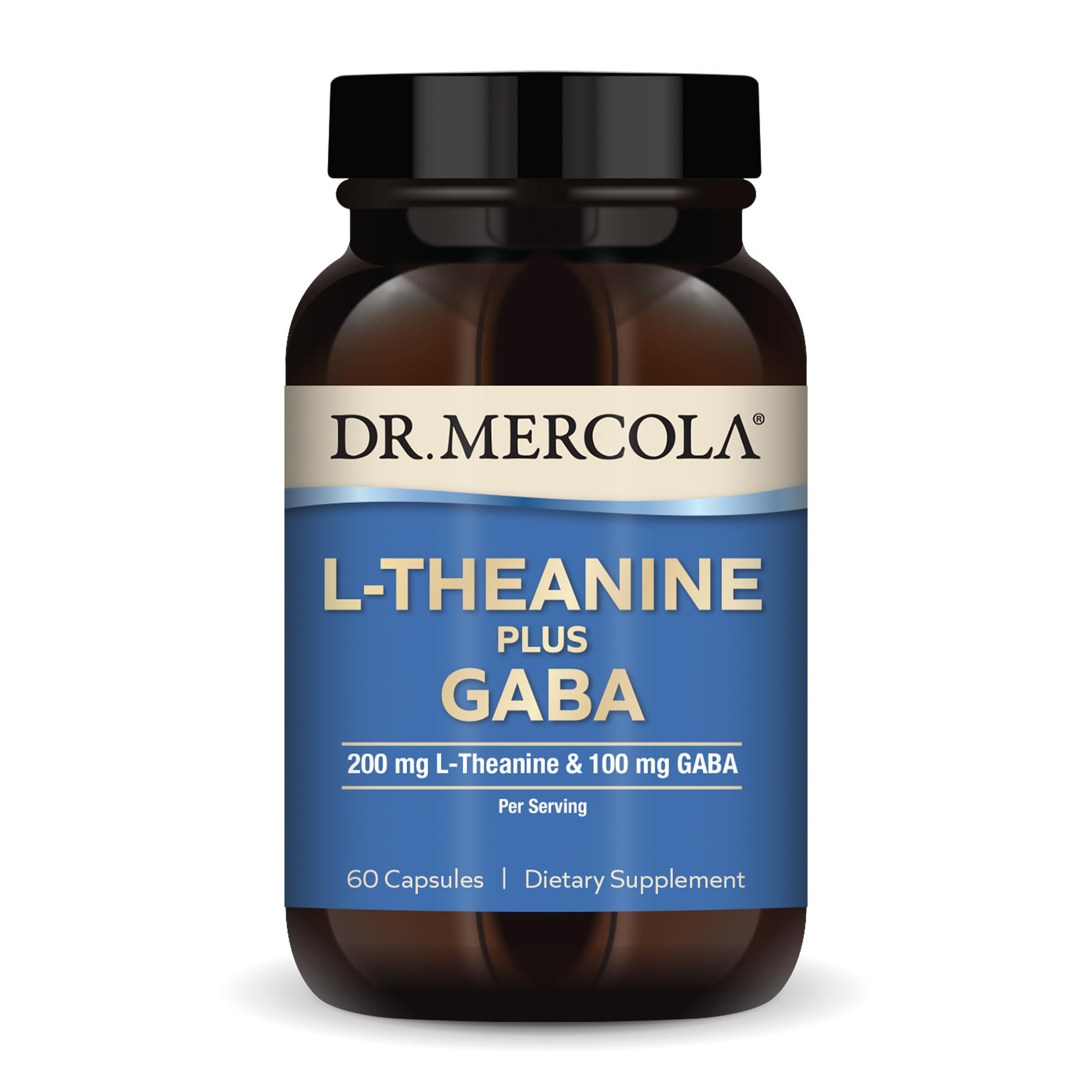 Dr. Mercola L-Theanine Plus GABA - Supports Relaxation - Focus & Cognitive Function - Stress Support Supplement - 200 mg L-Theanine - 100 mg GABA - 60 Capsules Dr. Mercola buy supplements canada